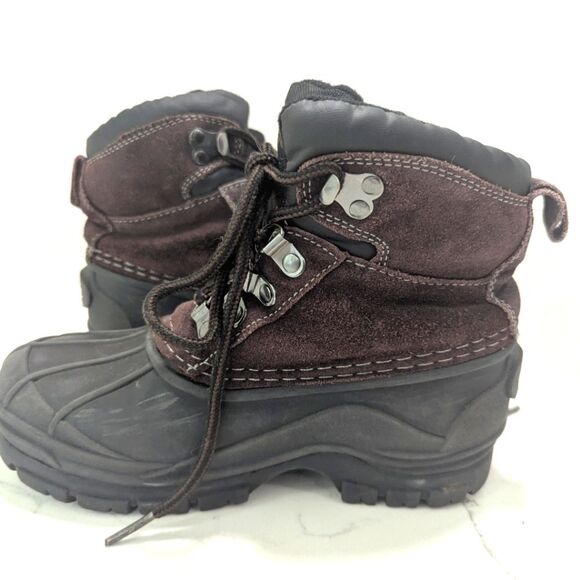Kids Nevados Brown Hiking Leather Waterproof Snow Boots Sz 1 Storm Pac Insulated - Picture 2 of 9